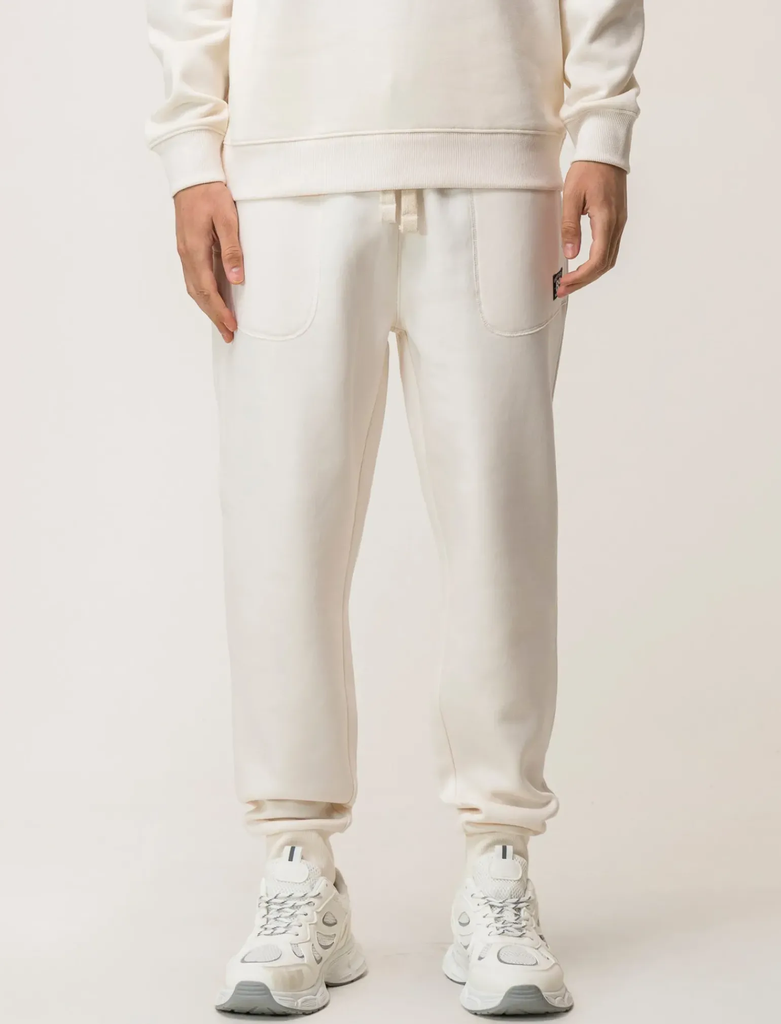 Uomo Piazza Italia Uomo|Pantaloni<Pantaloni in felpa in misto cotone garzato relaxed fit - latte