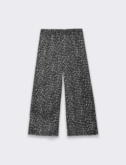 Piazza Italia Bambina|Leggings E Jogger<Pantaloni in scuba stampato a fantasia leopardata con gamba ampia - Fantasia