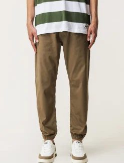 Uomo Piazza Italia Uomo|Pantaloni<Pantaloni in twill con vita elasticizzata regolabile con laccio. Tasche anteriori e dettaglio di tas - kaki