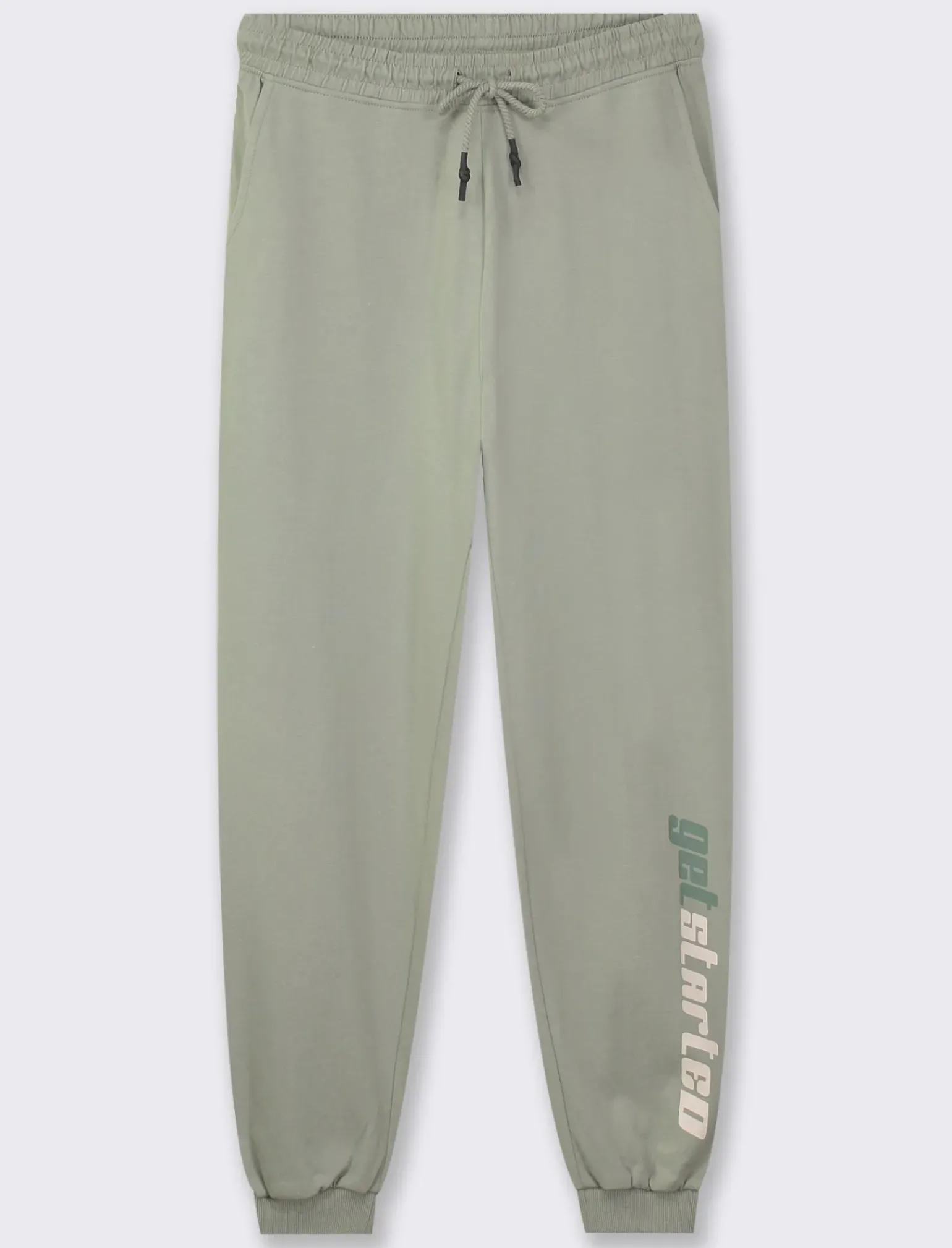 Donna Piazza Italia Donna|Pantaloni<Pantaloni jogger in jersey di cotone conlaccetto in vita - Verdino