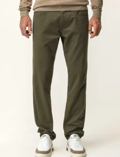 Uomo Piazza Italia Uomo|Pantaloni<Pantaloni regular fit cinque tasche.Tessuto twill 100% cotone - militare