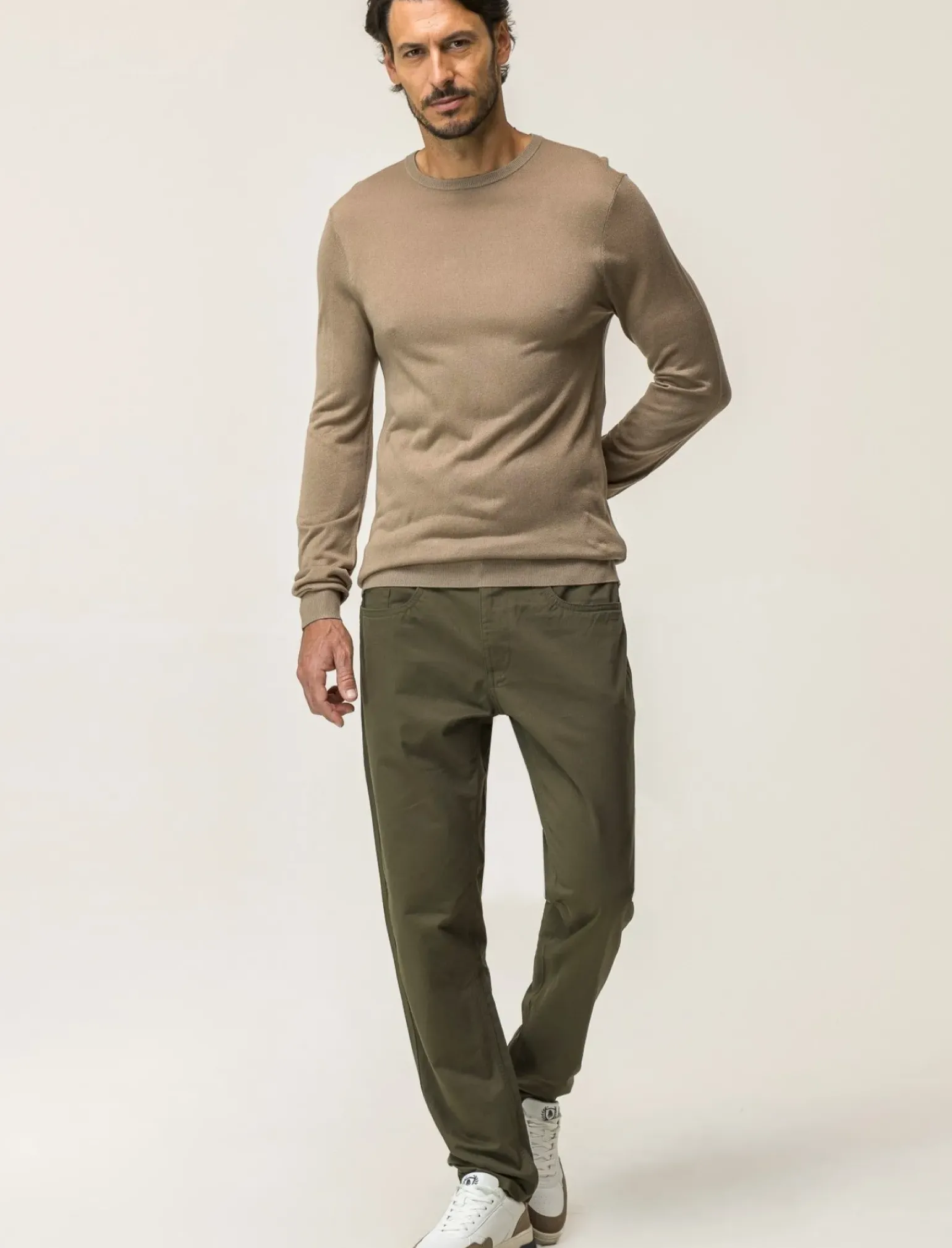 Uomo Piazza Italia Uomo|Pantaloni<Pantaloni regular fit cinque tasche.Tessuto twill 100% cotone - militare