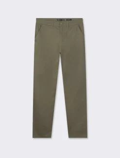 Uomo Piazza Italia Uomo|Pantaloni<Pantaloni regular fit, modello chino. Tessuto twill 100% cotone e chiusura anteriore con cerniera e - militare