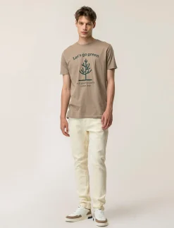 Uomo Piazza Italia Uomo|Pantaloni<Pantaloni slim fit, cinque tasche in tessuto cotone stretch effetto slavato. Chiusura anteriore con -