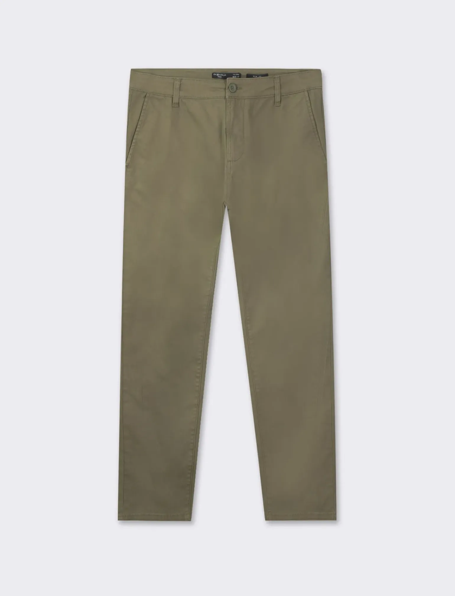 Uomo Piazza Italia Pantaloni<Pantaloni slim fit, modello chino in tessuto twill cotone elasticizzato, effetto leggermente slavato - militare