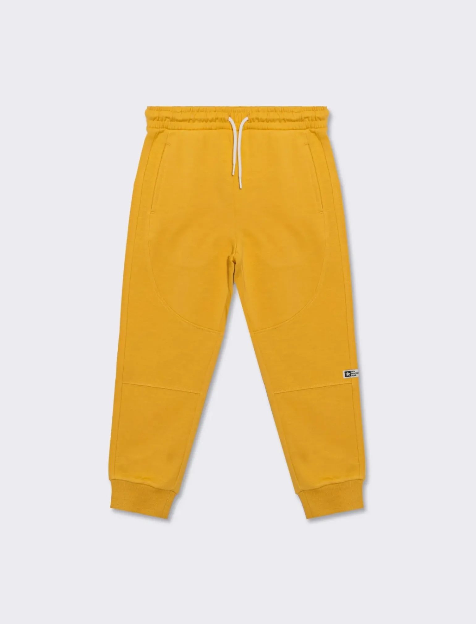 Bambino Piazza Italia Bambino|Leggings E Jogger<Pantaloni sportivi con coulisse e applicazione etichetta con tasche e tagli - Ocra