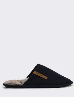 Uomo Piazza Italia Pantofole<Pantofola in tessuti con fodera calda - Blu