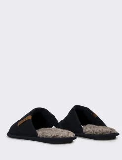 Uomo Piazza Italia Pantofole<Pantofola in tessuti con fodera calda - Blu