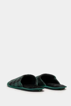 Uomo Piazza Italia Pantofole<Pantofola in tessuto con stampa tartan e scritta natalizia -