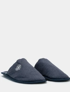 Uomo Piazza Italia Pantofole<Pantofola in tessuto con ricamo stella dei venti -