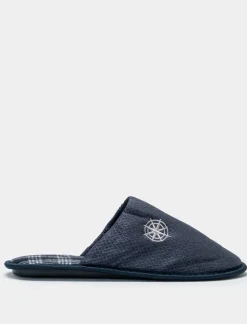 Uomo Piazza Italia Pantofole<Pantofola in tessuto con ricamo stella dei venti -