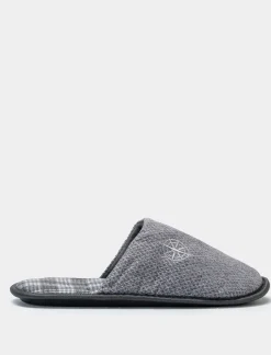 Uomo Piazza Italia Pantofole<Pantofola in tessuto con ricamo stella dei venti -