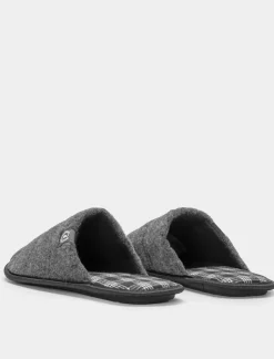 Piazza Italia Pantofola in tessuto con soletta a quadroni - Grigio Store