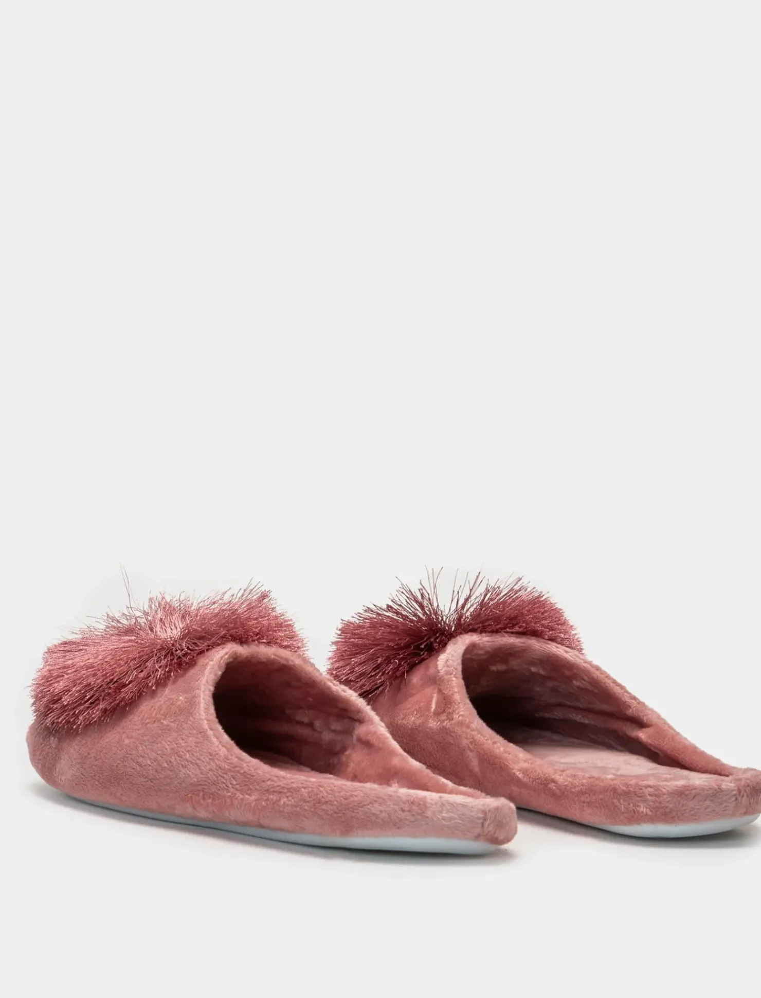 Piazza Italia Pantofola in tessuto con pon-pon - Rosa New