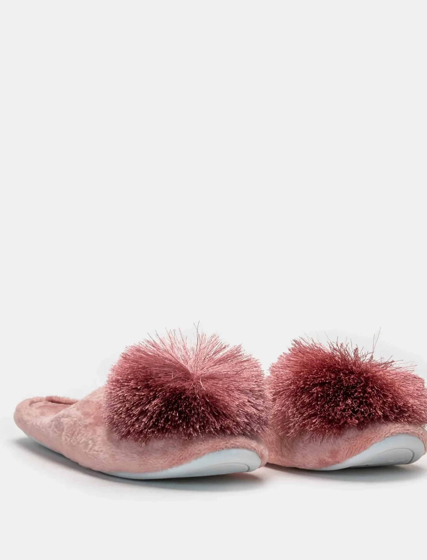 Piazza Italia Pantofola in tessuto con pon-pon - Rosa New