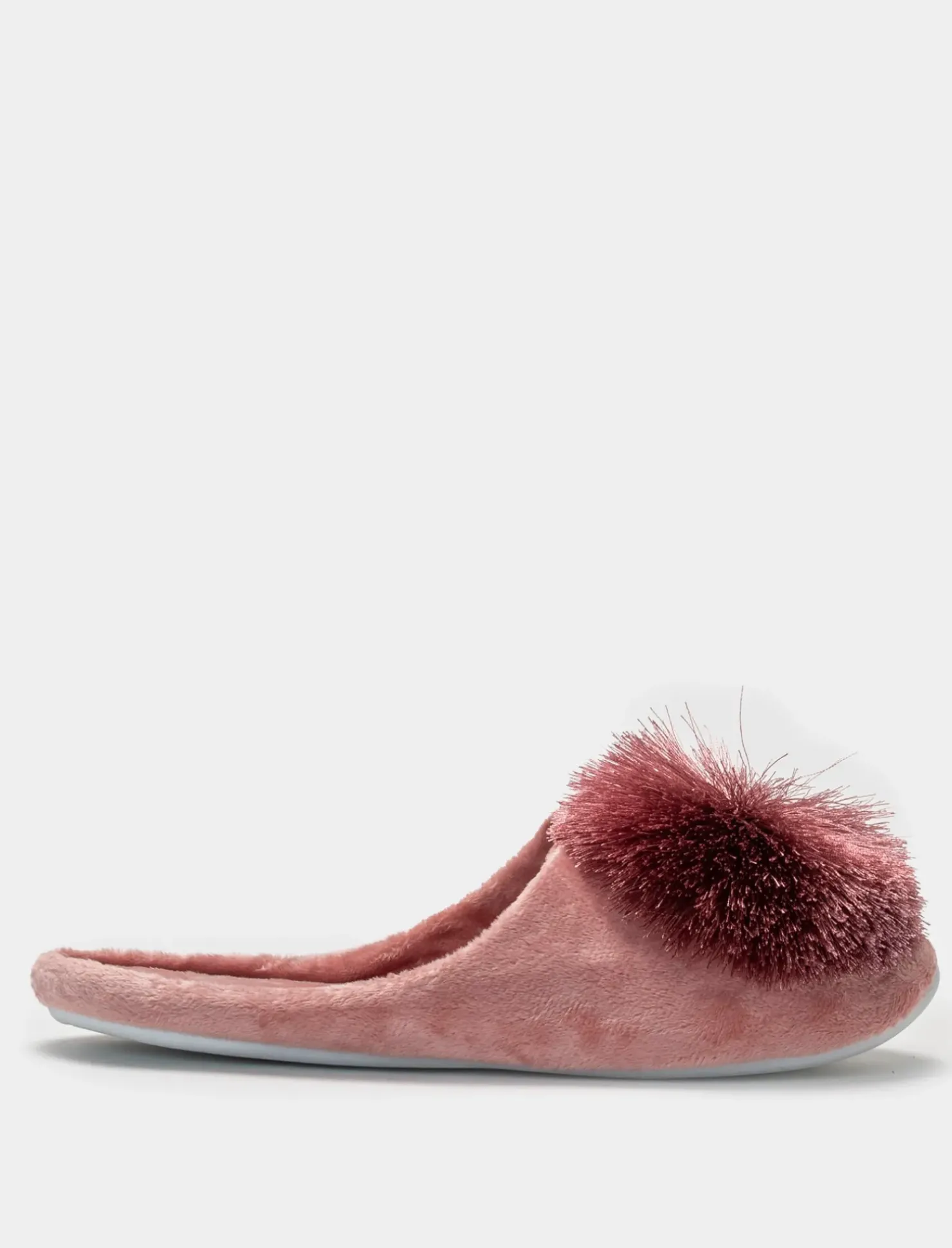 Piazza Italia Pantofola in tessuto con pon-pon - Rosa New