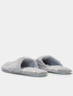 Donna Piazza Italia Pantofole<Pantofola in tessuto furry con cuore -