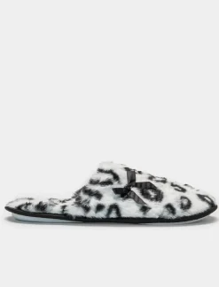 Donna Piazza Italia Pantofole<Pantofola in tessuto furry con effetto maculato -
