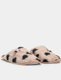 Donna Piazza Italia Pantofole<Pantofola in tessuto furry con effetto maculato -
