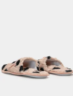 Donna Piazza Italia Pantofole<Pantofola in tessuto furry con effetto maculato -