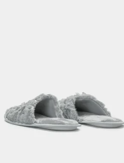 Donna Piazza Italia Pantofole<Pantofola in tessuto furry con paillettes -