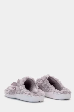 Donna Piazza Italia Pantofole<Pantofola in tessuto furry con paillettes e fondo alto -