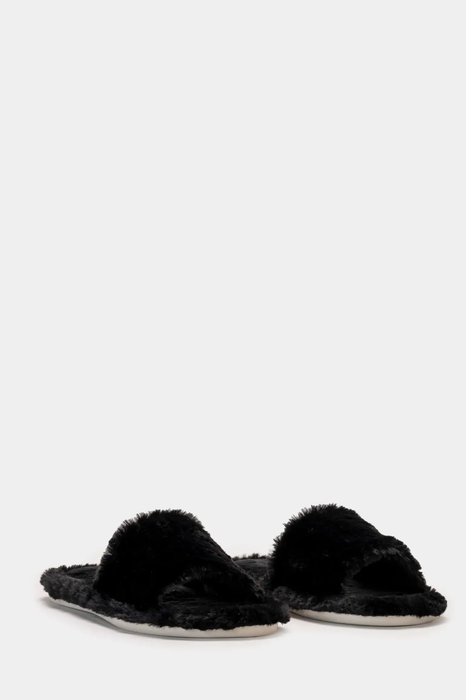 Donna Piazza Italia Pantofole<Pantofola in tessuto furry con fasce larghe -