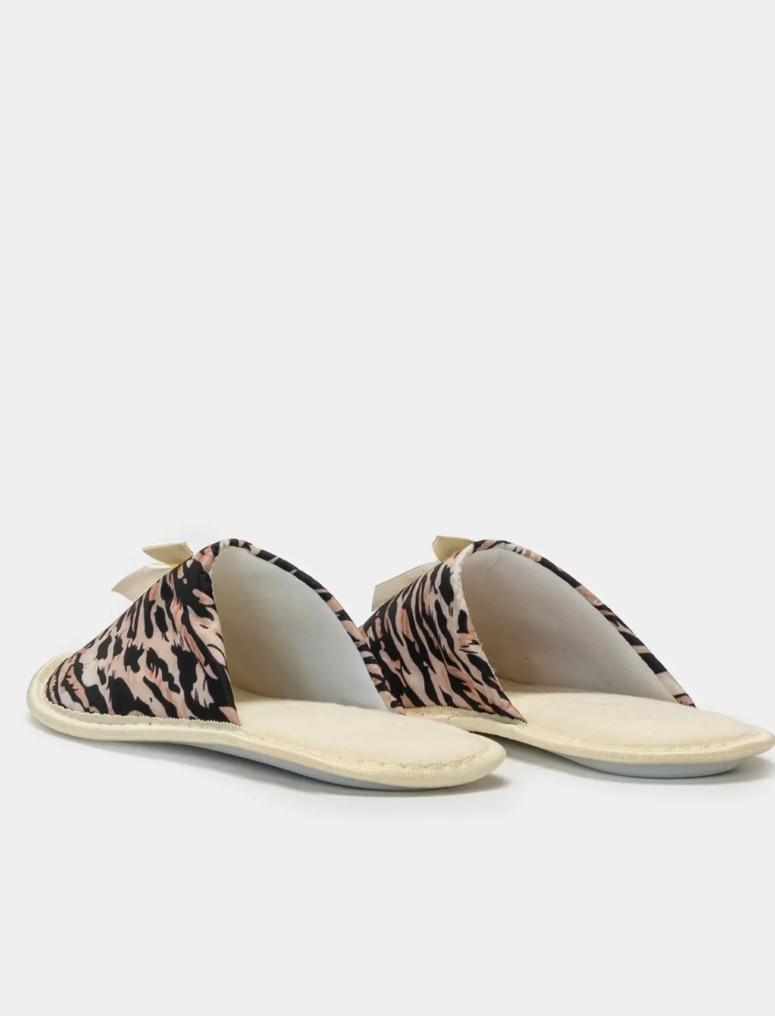 Donna Piazza Italia Pantofole<Pantofola zebrata in tessuto con fiocco -