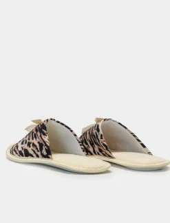 Donna Piazza Italia Pantofole<Pantofola zebrata in tessuto con fiocco -