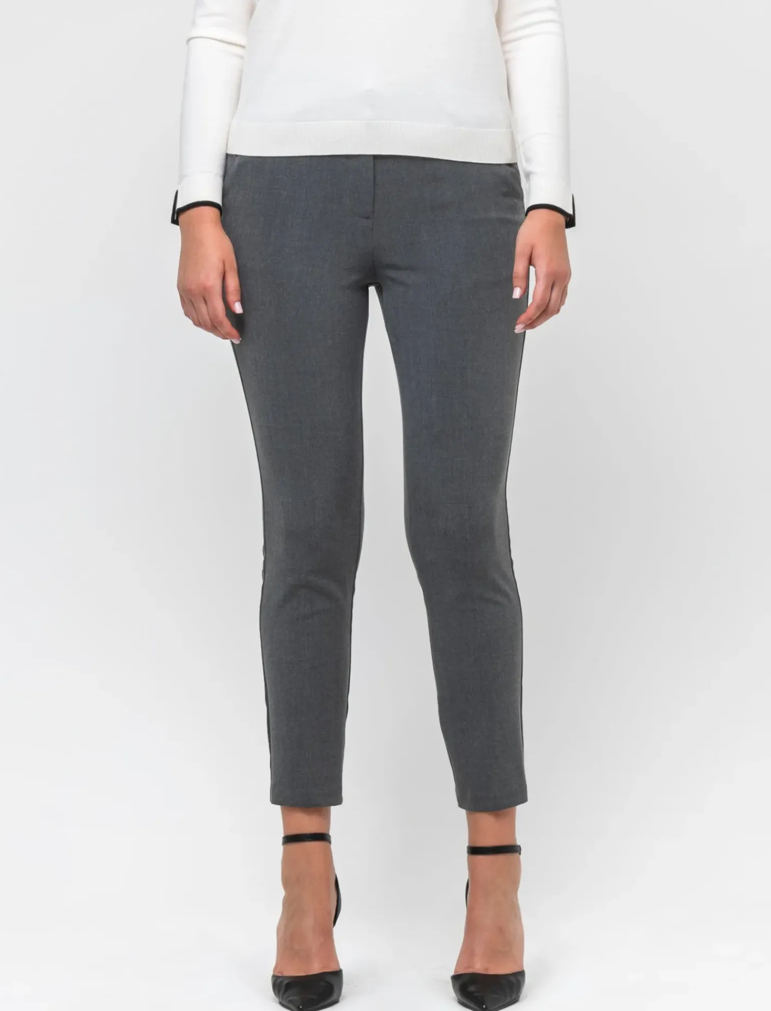 Donna Piazza Italia Donna|Pantaloni<Patalone taglio formale vestibilità straight con elastico jaquard - mel.