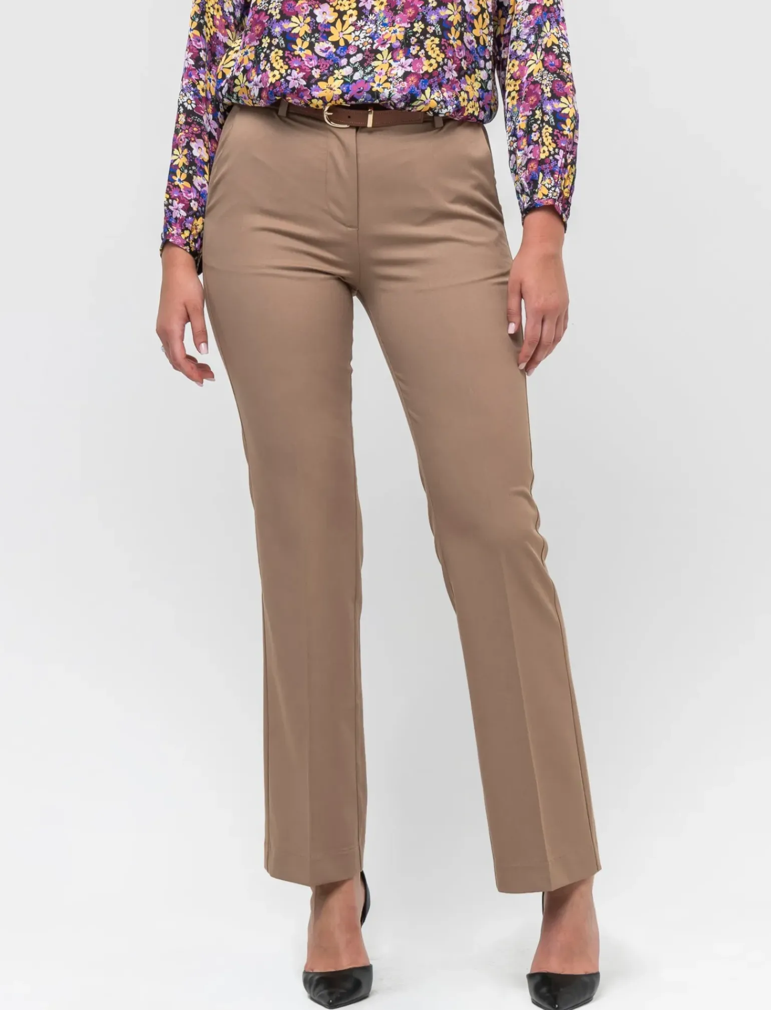 Donna Piazza Italia Donna|Pantaloni<Patalone taglio formale vestibilità straight con cointura - Cammello