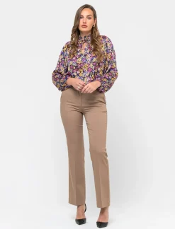 Donna Piazza Italia Donna|Pantaloni<Patalone taglio formale vestibilità straight con cointura - Cammello