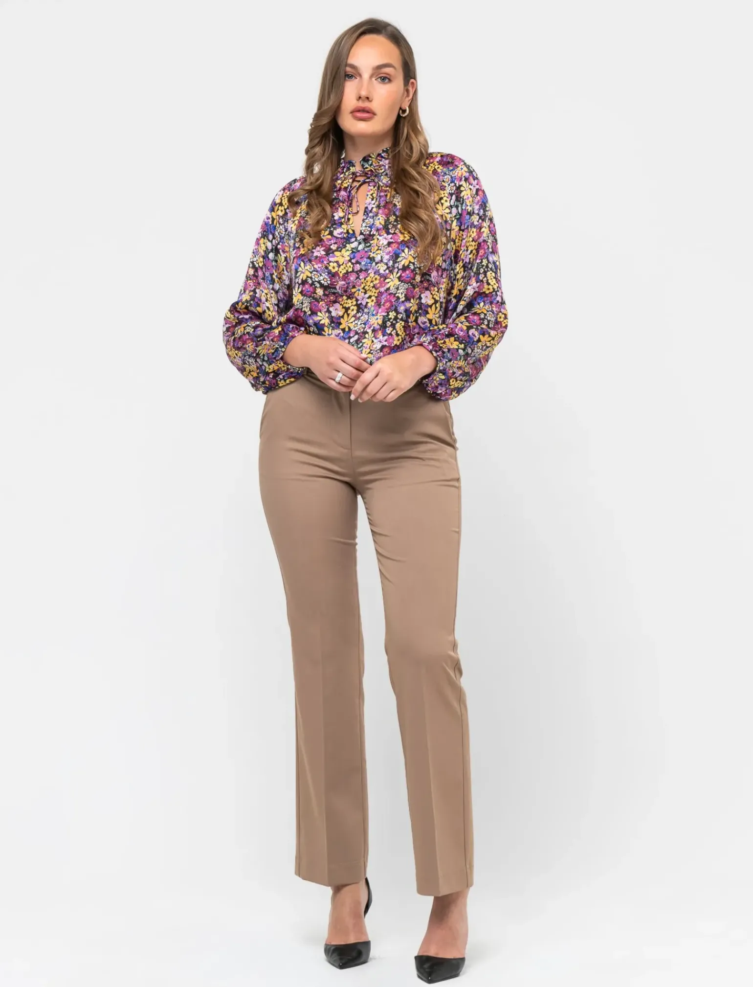 Donna Piazza Italia Donna|Pantaloni<Patalone taglio formale vestibilità straight con cointura - Cammello