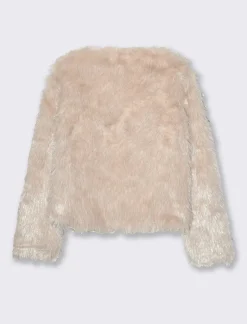 Donna Piazza Italia Giubbini E Cappotti<Pelliccia sintetica con chiusura a zip - Rosa