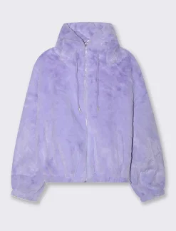 Donna Piazza Italia Giubbini E Cappotti<Pelliccia sintetica con coulisse al collo - Lilla