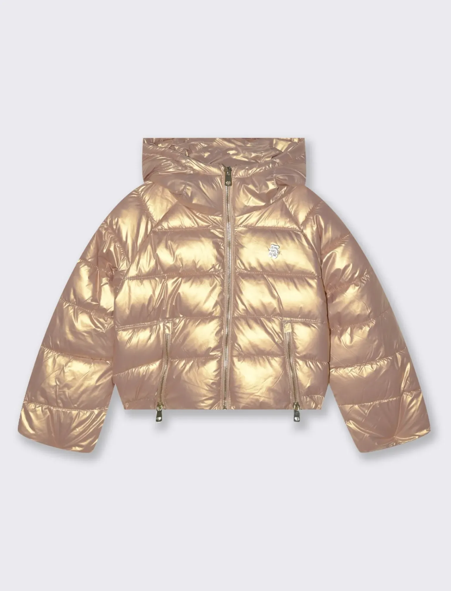 Piazza Italia Bambina|Giubbini E Cappotti<Piumino corto da bambina effetto metallizzato rosè con cappuccio - Rosa