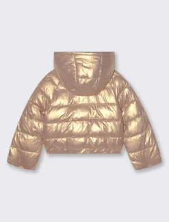 Piazza Italia Bambina|Giubbini E Cappotti<Piumino corto da bambina effetto metallizzato rosè con cappuccio - Rosa