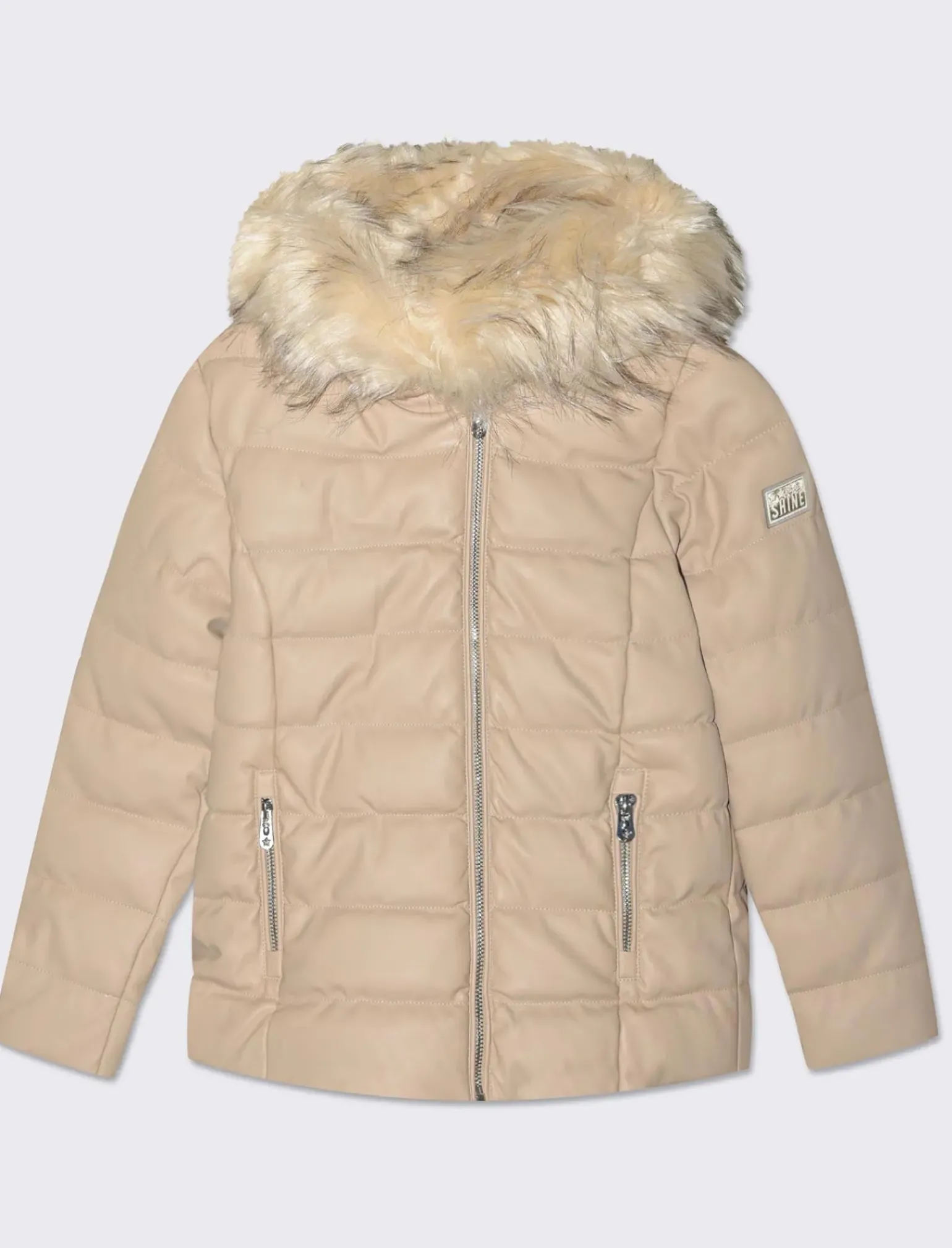 Piazza Italia Bambina|Giubbini E Cappotti<Piumino imbottito con cappuccio e pelliccia in finta pelle -