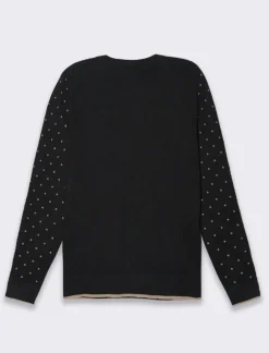 Donna Piazza Italia Donna<Pullover stampa stelle e rombi all over in flock vesitiblità slim -