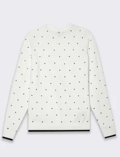 Donna Piazza Italia Donna<Pullover stampa stelle e rombi all over in flock vesitiblità slim - latte