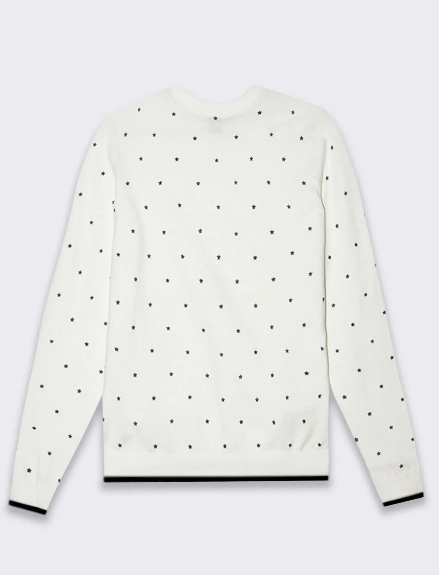 Donna Piazza Italia Donna<Pullover stampa stelle e rombi all over in flock vesitiblità slim - latte