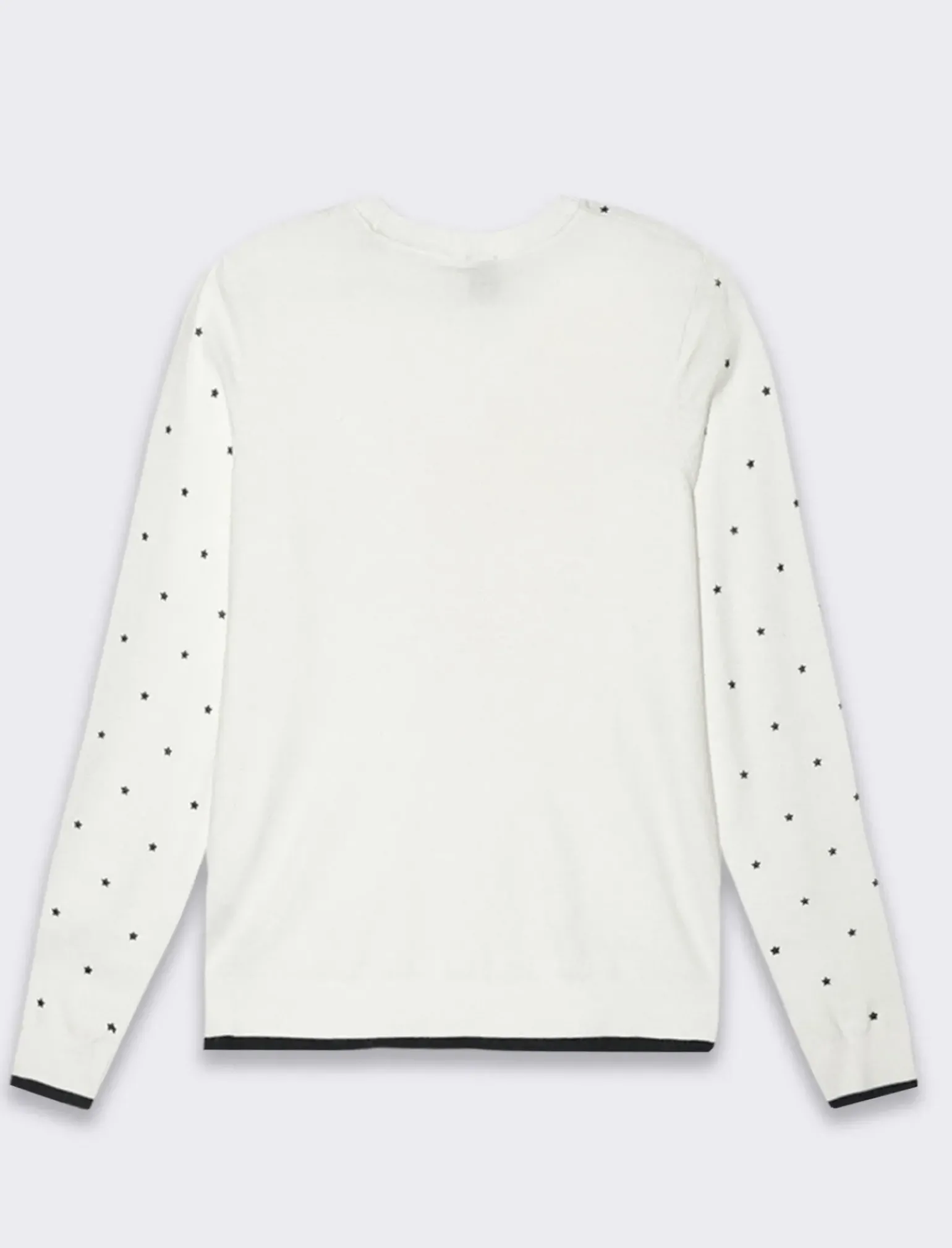 Donna Piazza Italia Donna<Pullover stampa stelle e rombi all over in flock vesitiblità slim - latte