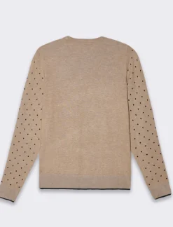 Donna Piazza Italia Donna<Pullover stampa stelle e rombi all over in flock vesitiblità slim - Cammello