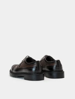 Uomo Piazza Italia Uomo|Stringate E Mocassini<Scarpa stringata all'inglesina con ornamento coda di rondine - Moro