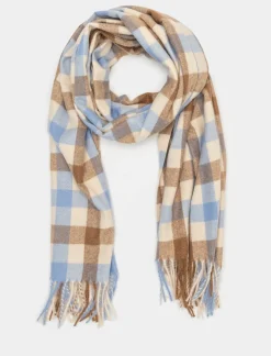 Donna Piazza Italia Foulard E Sciarpe<Sciarpa da donna a quadretti con frange -