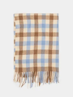 Donna Piazza Italia Foulard E Sciarpe<Sciarpa da donna a quadretti con frange -