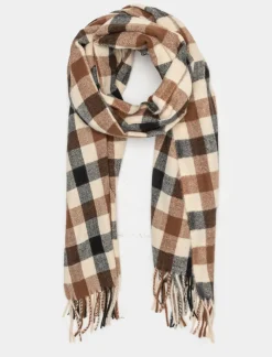 Donna Piazza Italia Foulard E Sciarpe<Sciarpa da donna a quadretti con frange -