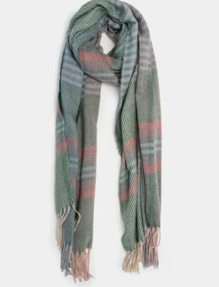 Donna Piazza Italia Foulard E Sciarpe<Sciarpa da donna a quadri con frange -