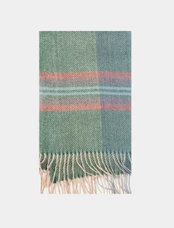 Donna Piazza Italia Foulard E Sciarpe<Sciarpa da donna a quadri con frange -