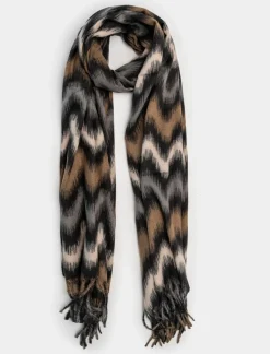 Donna Piazza Italia Foulard E Sciarpe<Sciarpa da donna con frange multicolor -